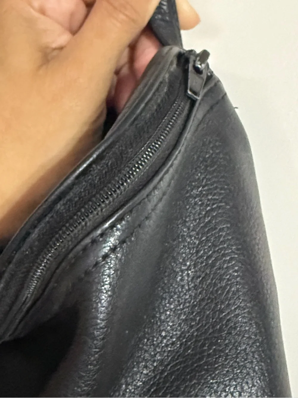 VTG Longchamp Paris Black Leather Backpack